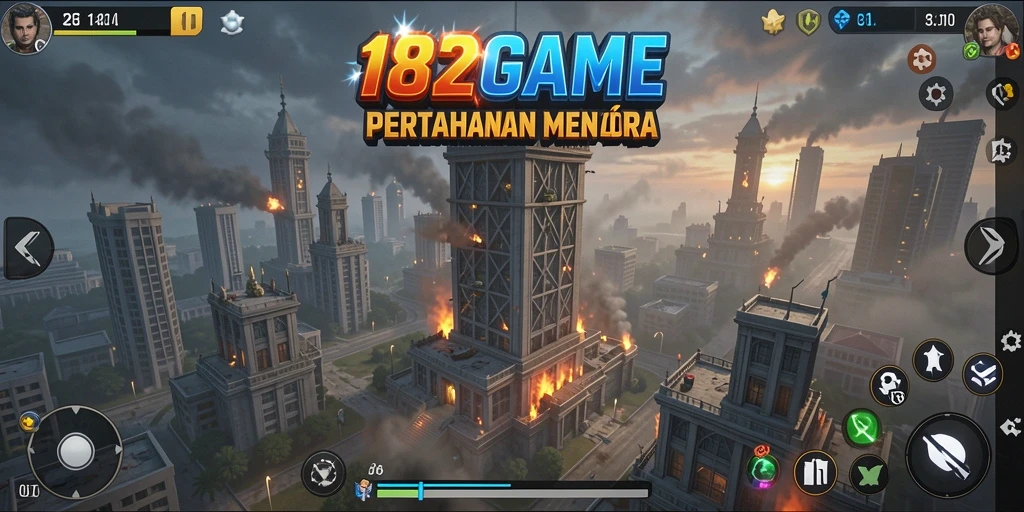 Screenshot dari gameplay seru 182GAME Tower Defense.