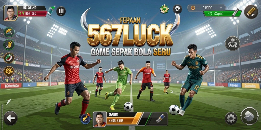 Tampilan gameplay 567LUCK dengan aksi sepak bola yang mendebarkan.