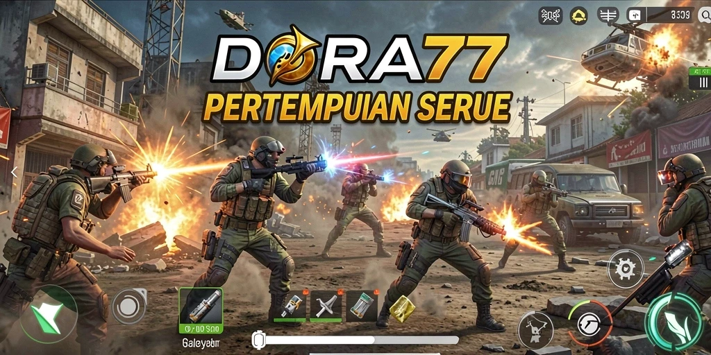 Screenshot gameplay DORA77 menampilkan pertempuran yang mendebarkan.