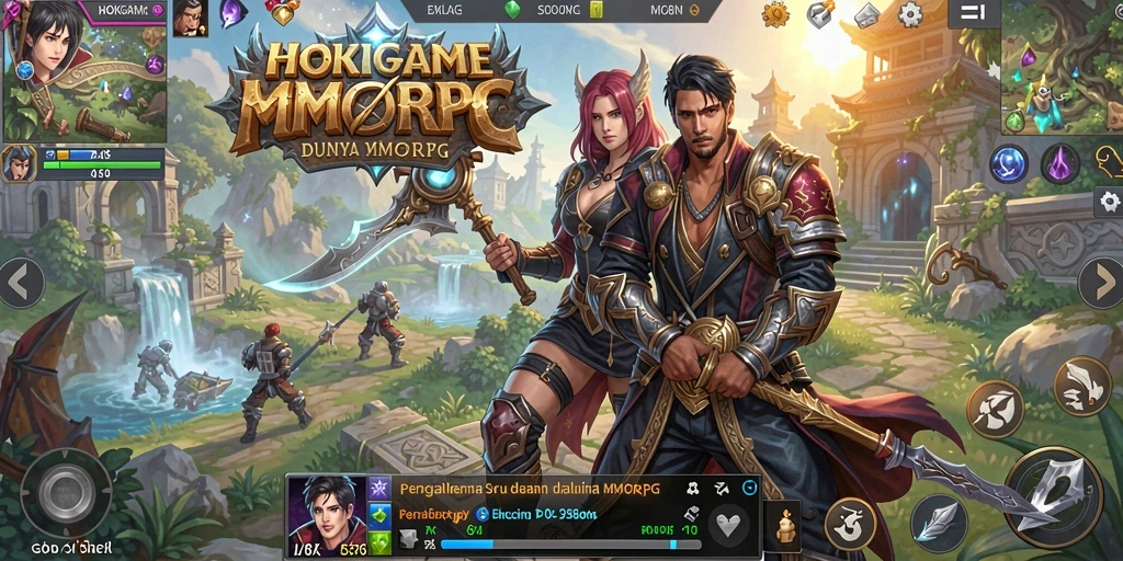 Tampilan permainan HOKIGAME dengan karakter dan lingkungan yang menawan.