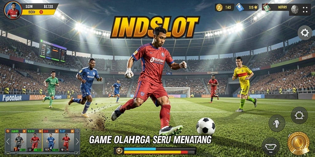 Screenshot gameplay INDSLOT dengan aksi olahraga yang mendebarkan.