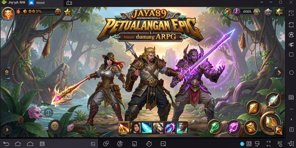 Screenshot JAYA89 menampilkan momen pertempuran epik dalam ARPG.