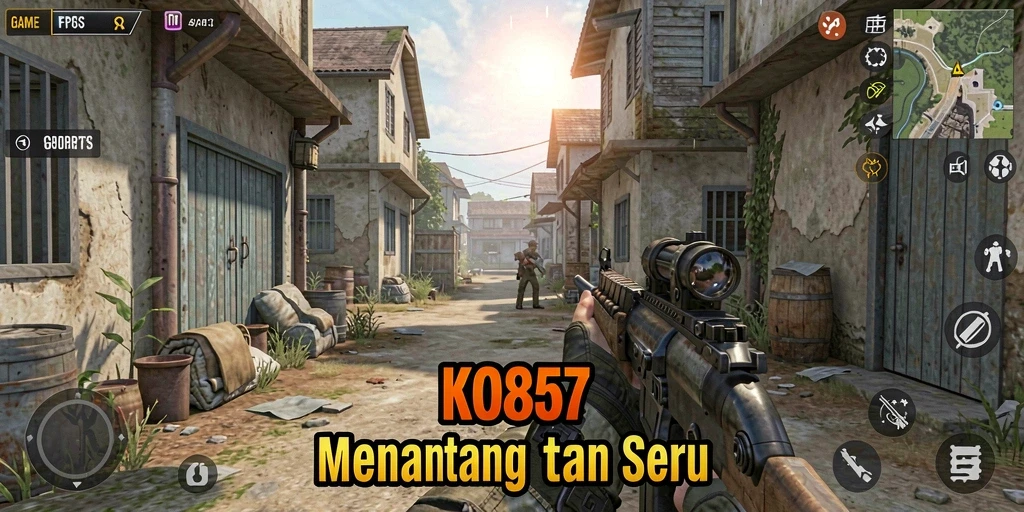 Screenshot KO857 menampilkan aksi seru dalam gameplay FPS.