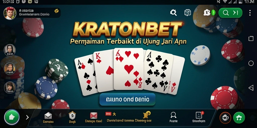 Tampilan gameplay seru dalam KRATONBET yang menggambarkan suasana permainan domino.