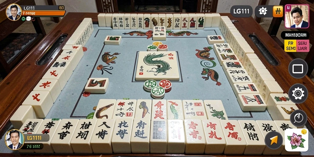 Screenshot gameplay LG111 menampilkan suasana bermain Mahjong yang memukau.
