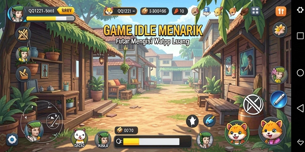 Tangkapan layar gameplay QQ1221 yang menunjukkan mekanisme Idle yang menarik.