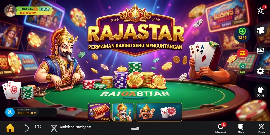 Screenshot gameplay RAJASTAR menampilkan keseruan permainan Kasino.