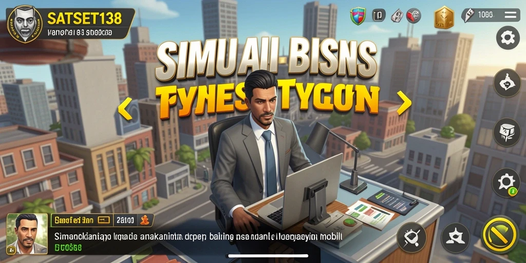 Screenshot utama SATSET138 menampilkan gameplay bisnis yang dinamis.
