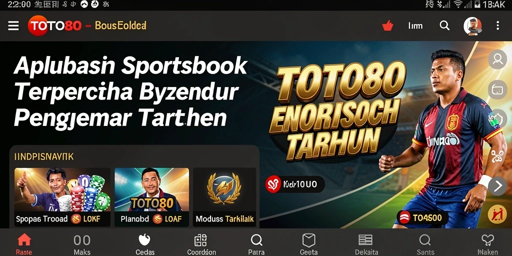 Screenshot utama TOTO80 menampilkan antarmuka taruhan olahraga yang menarik.