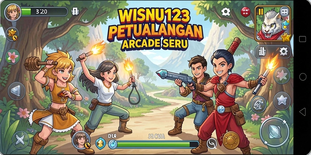 Tampilan gameplay seru dari WISNU123 dengan berbagai tantangan menarik.